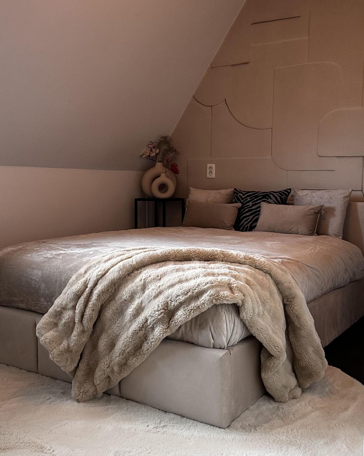 POLSTERBETT 140/200cm Helles Beige Bousse - Beige, Textil (140/200cm) - Beliani