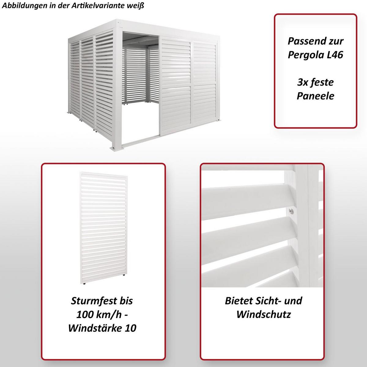 PANEELE FÜR PERGOLA 3ER-SET Weiß 3er-Set-Set - Weiß, Metall (271/204/4cm) - MCW