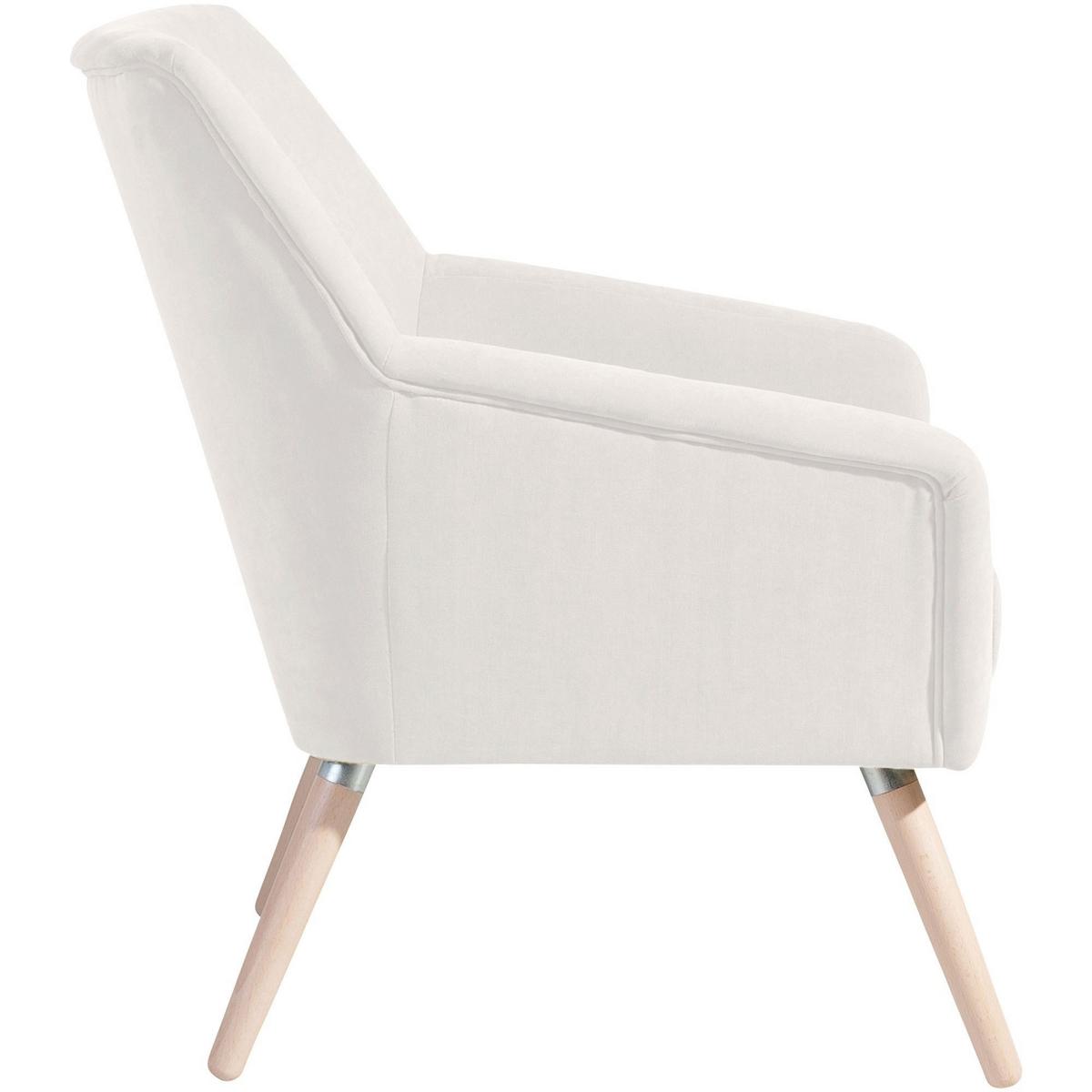 SESSEL Kachka Bezug Veloursstoff Buche natur / creme - Weiß, Kunststoff (71/81/67cm) - 58aufmkessel