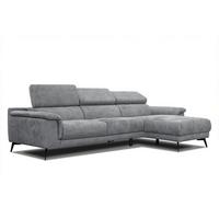 ECKSOFA FIERO 4-Sitzer, grau - Dunkelgrau/Schwarz, Holzwerkstoff/Textil (288/170cm) - Wozimo