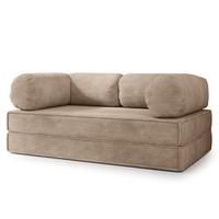 BETTSOFA ALVIO aus Schaumstoff Kordstoff Beige Schlaffunktion - Beige, Textil (170/68/80cm) - MASSENO