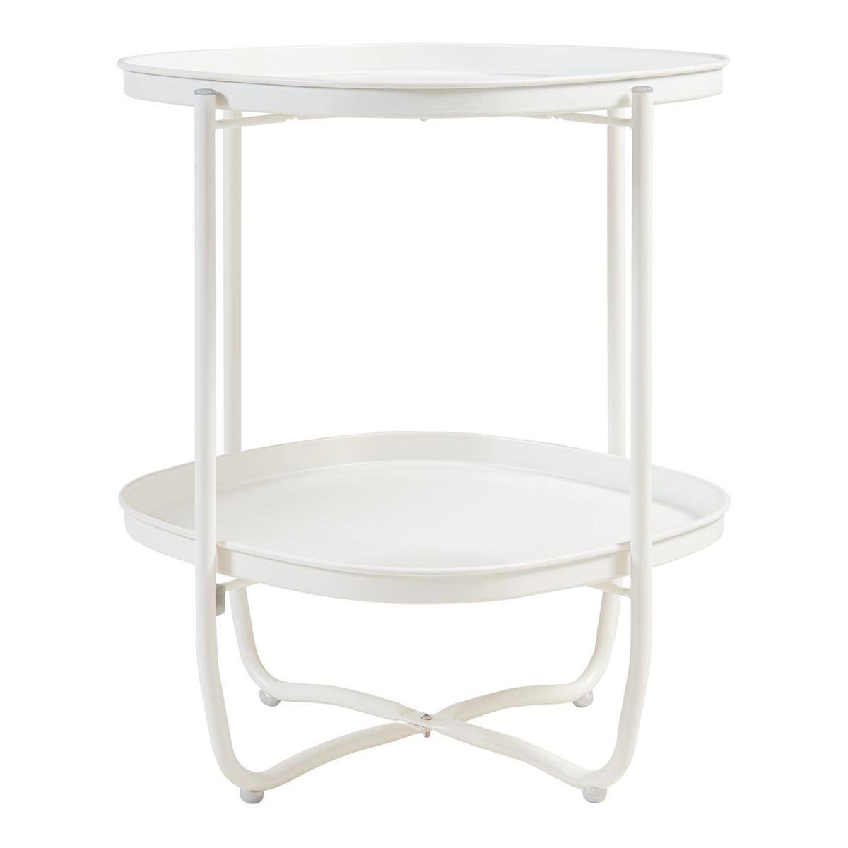 TABLETTTISCH Sandefjord - Weiß, Metall (46/46/57.5cm) - [en.casa]