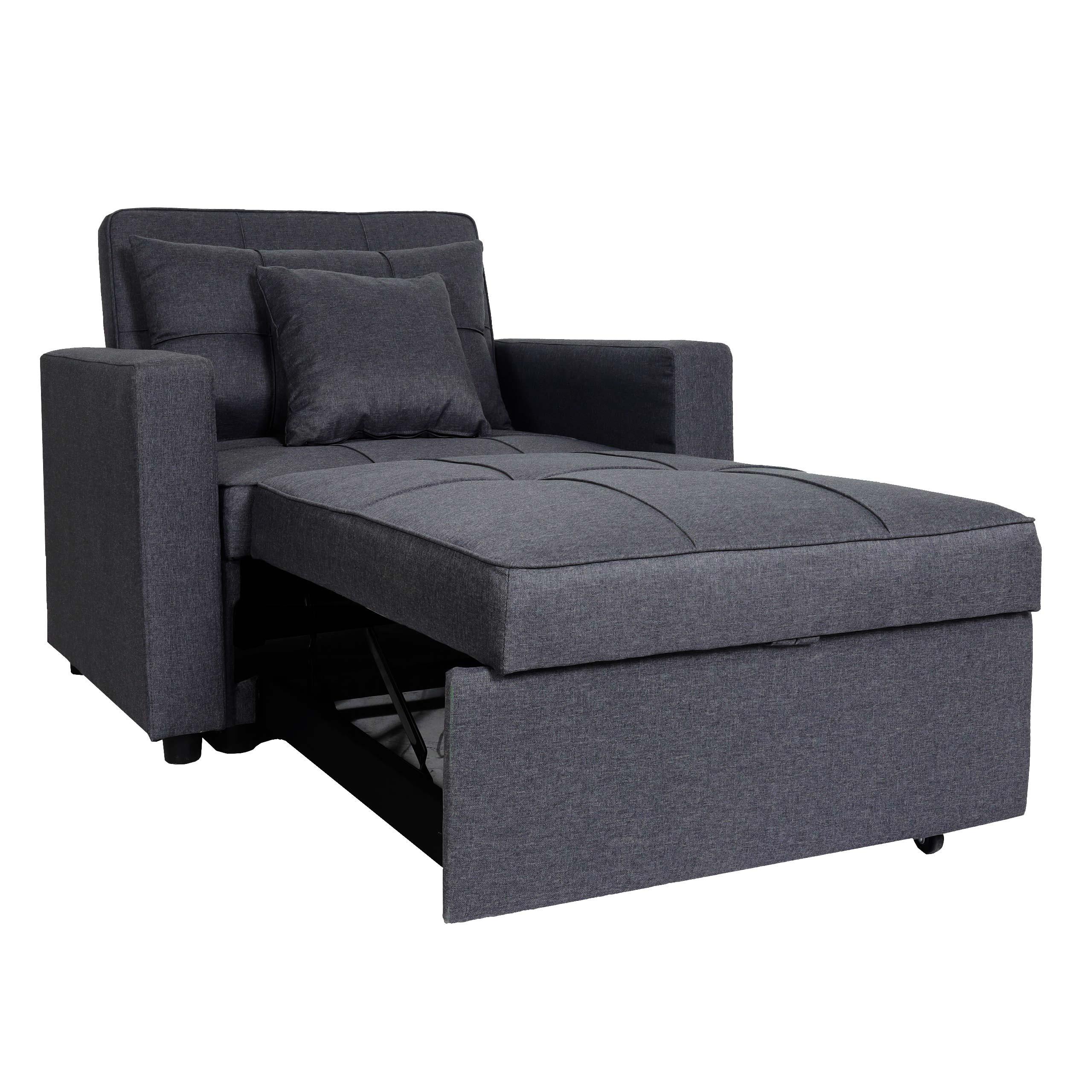 SCHLAFSESSEL Grau - Grau, Textil (101/90/197cm) - MCW