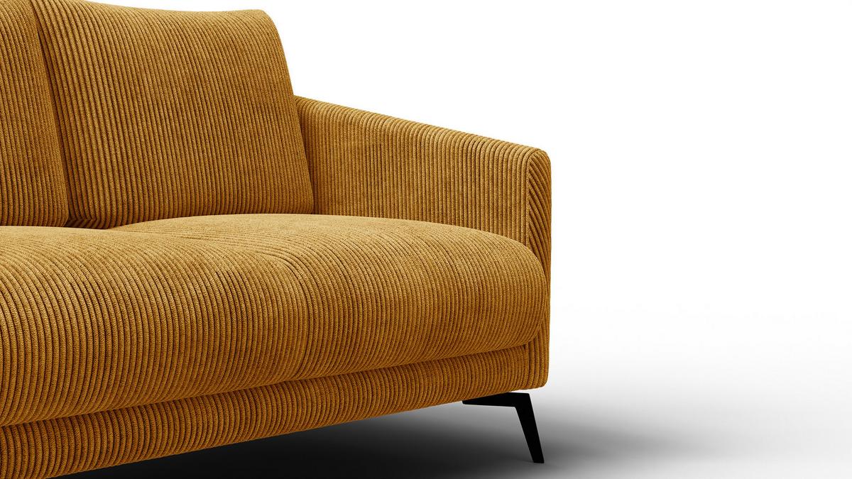 SOFA VILT 2-Sitzer, safran - Gelb/Schwarz, Holzwerkstoff/Textil (142/89/94cm) - Wozimo