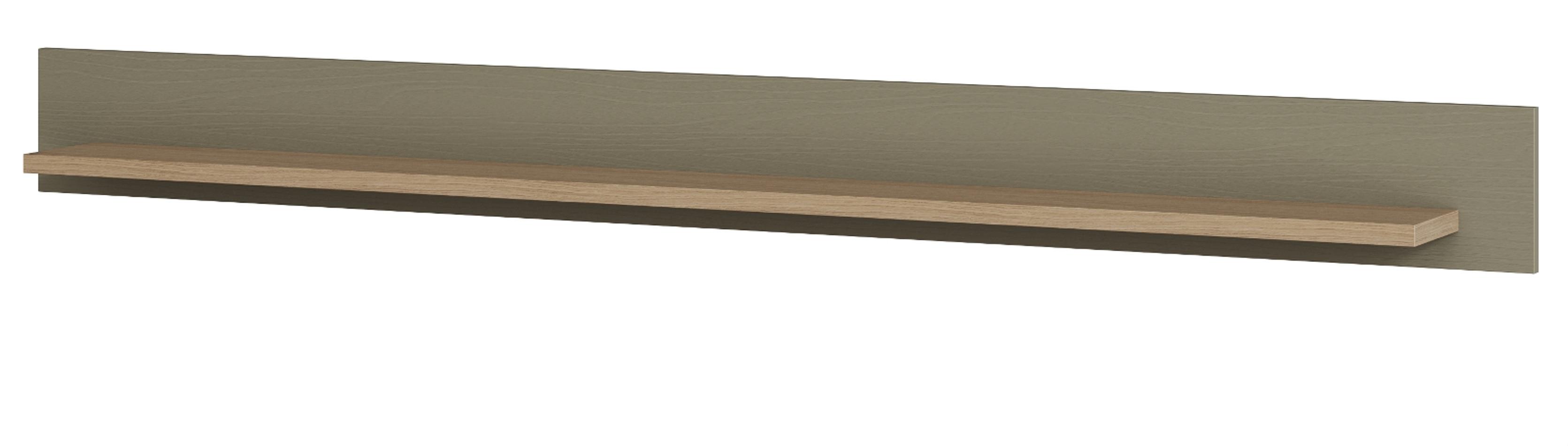 WANDBOARD Salbei grün, Eiche 180 cm, Wandregal skandinavisch - Salbeigrün/Eichefarben, Holzwerkstoff/Metall (180/17/17cm) - Furn.Design