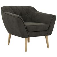 SESSEL PIRS - Dunkelgrau Velvet - Holzbeine - Dunkelgrau/Buchefarben, Holzwerkstoff/Textil (80/75/74cm) - MKS