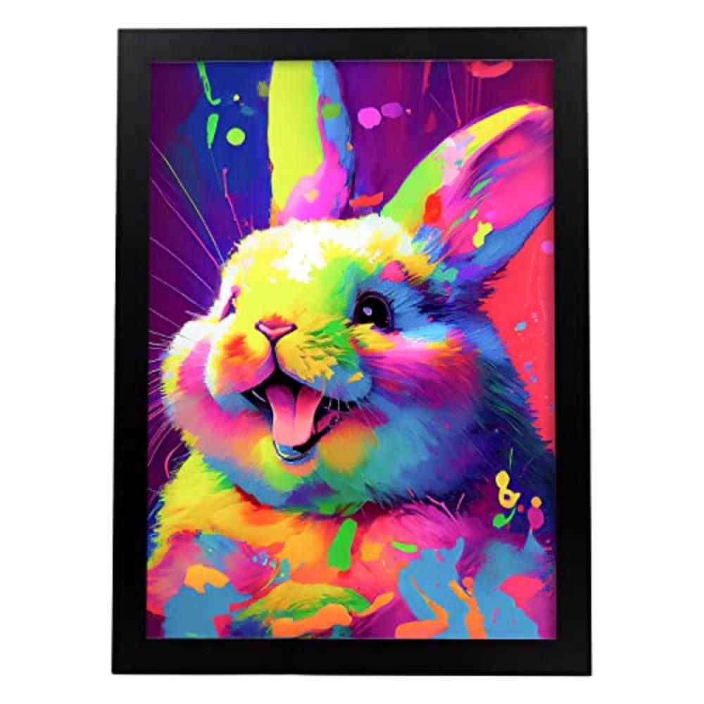 POSTER Hase Im Vollfarb Portrait Stil. A3 Rahmenlos - Klar, Papier (29.7/5/42cm) - Nacnic