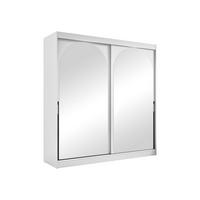 SCHIEBETÜRENSCHRANK Modin 200 - Schwarz/Weiß, Holzwerkstoff/Kunststoff (200/216/65cm) - MIRJAN24