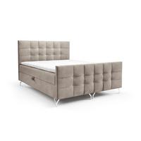 BOXBETT Perla In überlänge - Beige, Holzwerkstoff/Textil (180/220cm) - Fun Möbel