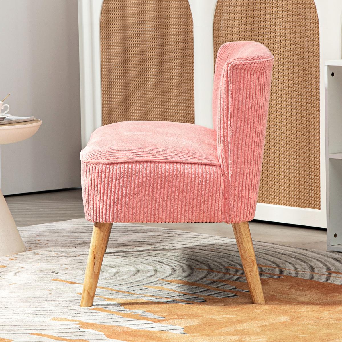 2-SITZER Sofa Polstersofa Doppelsofa Zweisitzer Sofa Cordartiges Polyester Rosa - Koralle/Rosa, Holz/Textil (56.5/77/117cm) - HOMCOM
