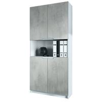 BÜROSCHRANK Logan Fronten in Beton Oxid Optik - Hellgrau, Holzwerkstoff (82/184/37cm) - Vladon