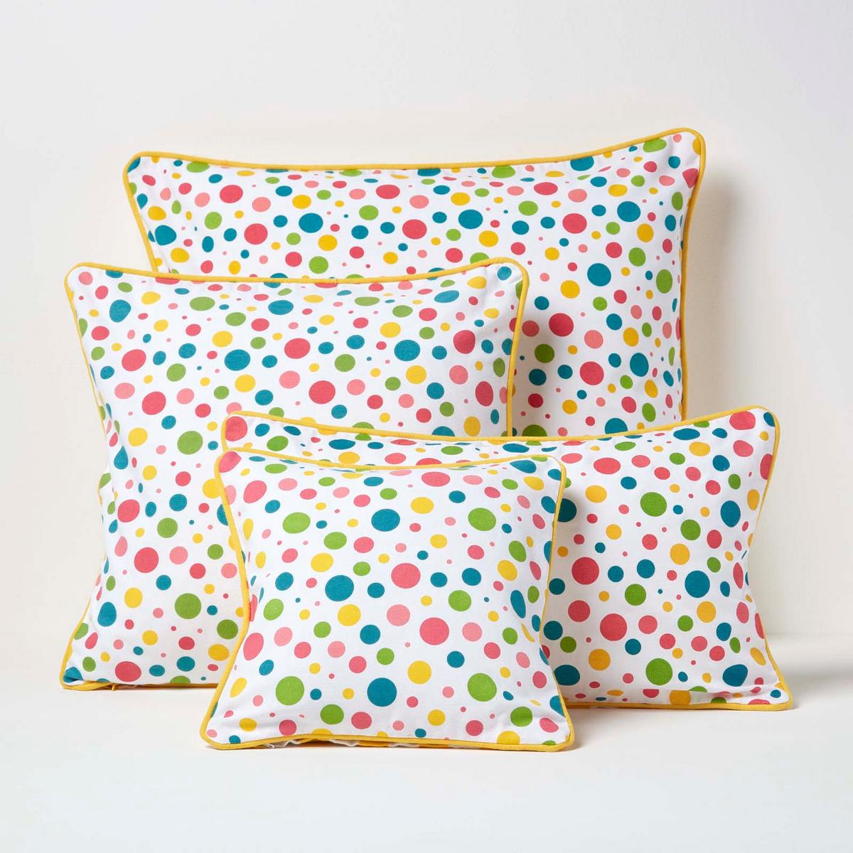 KISSENHÜLLE Bunte Punkte 30/30 cm, 100% Baumwolle - Multicolor, Textil (30/30cm) - Homescapes