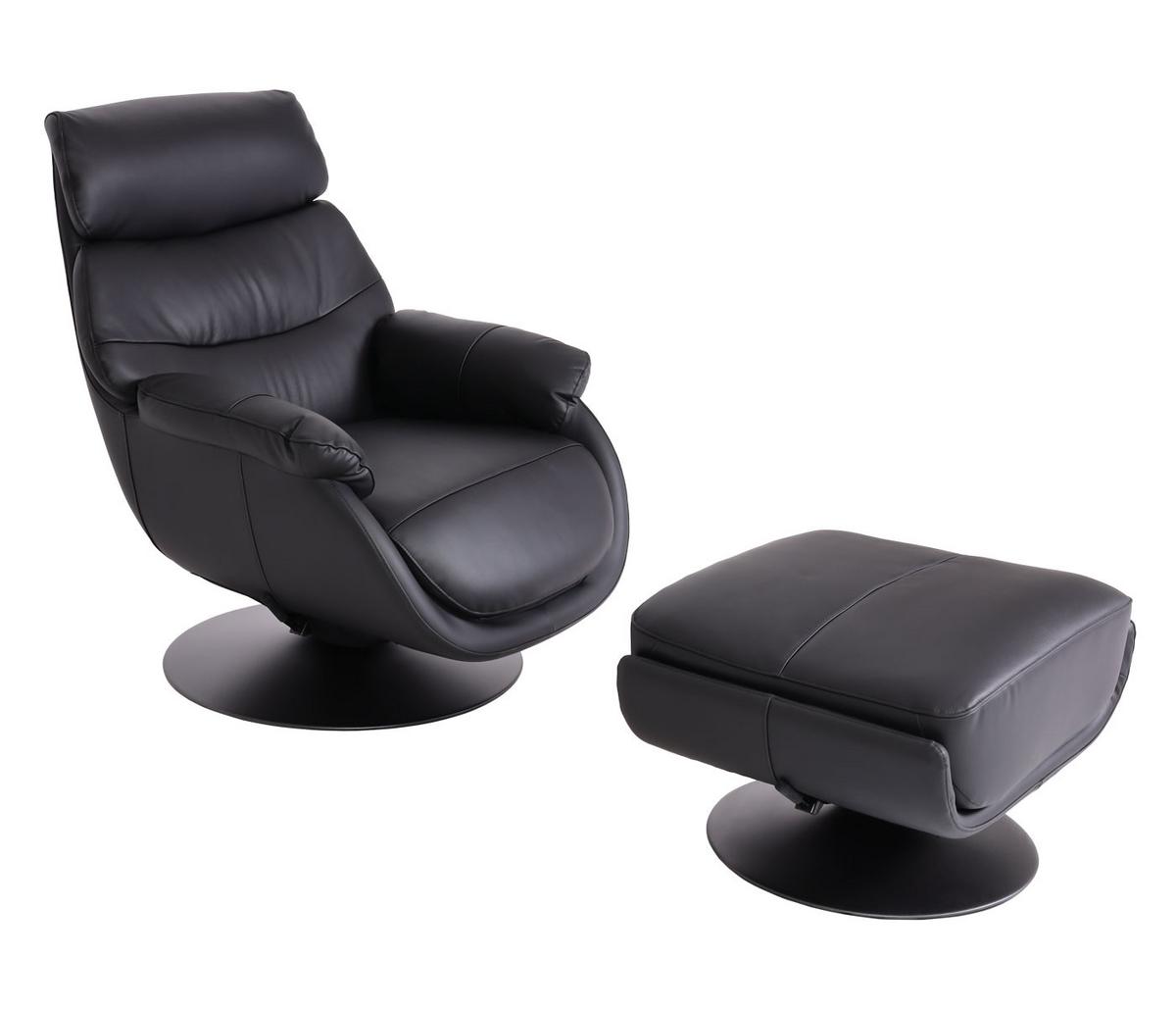 RELAXSESSEL MIT HOCKER Schwarz - Schwarz, Textil (78/99/80cm) - MCW
