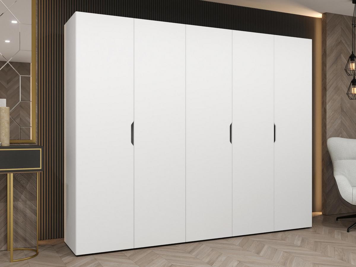DREHTÜRENSCHRANK Malaga 250 - Weiß, Holzwerkstoff (250/202/52cm) - MIRJAN24