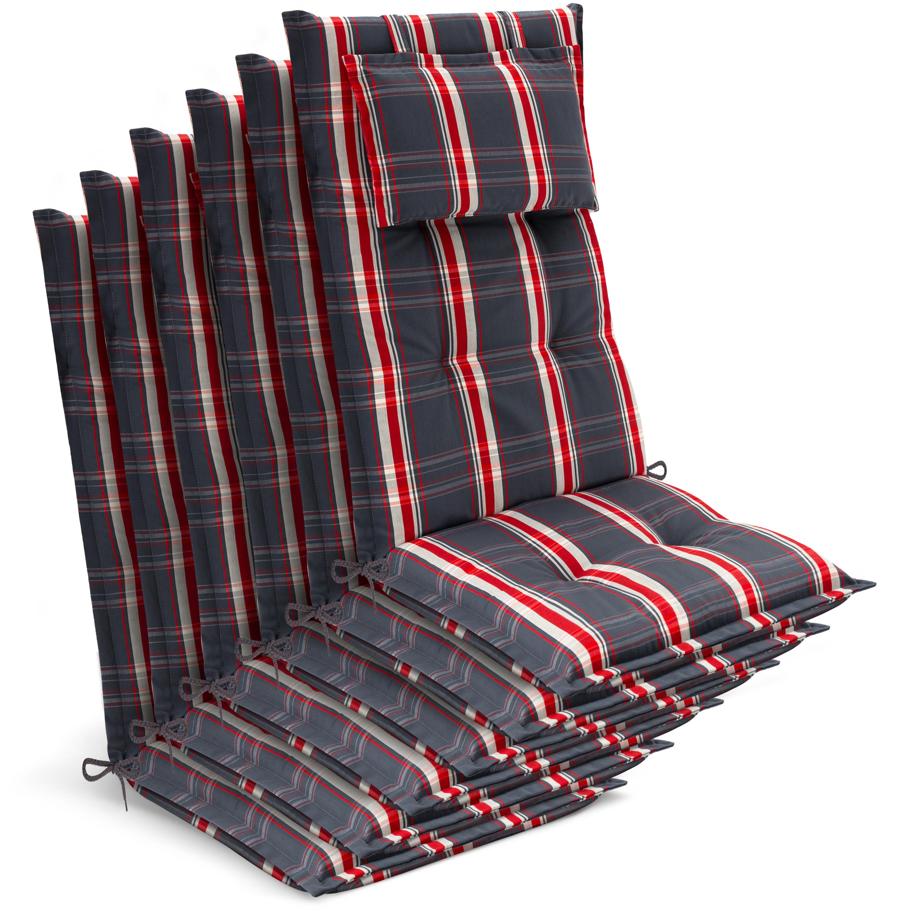 HOCHLEHNER Highlux HL 120x52x7cm Grau-Rot-Kariert (6tlg) - Rot, Textil (52/120cm) - Beautissu 