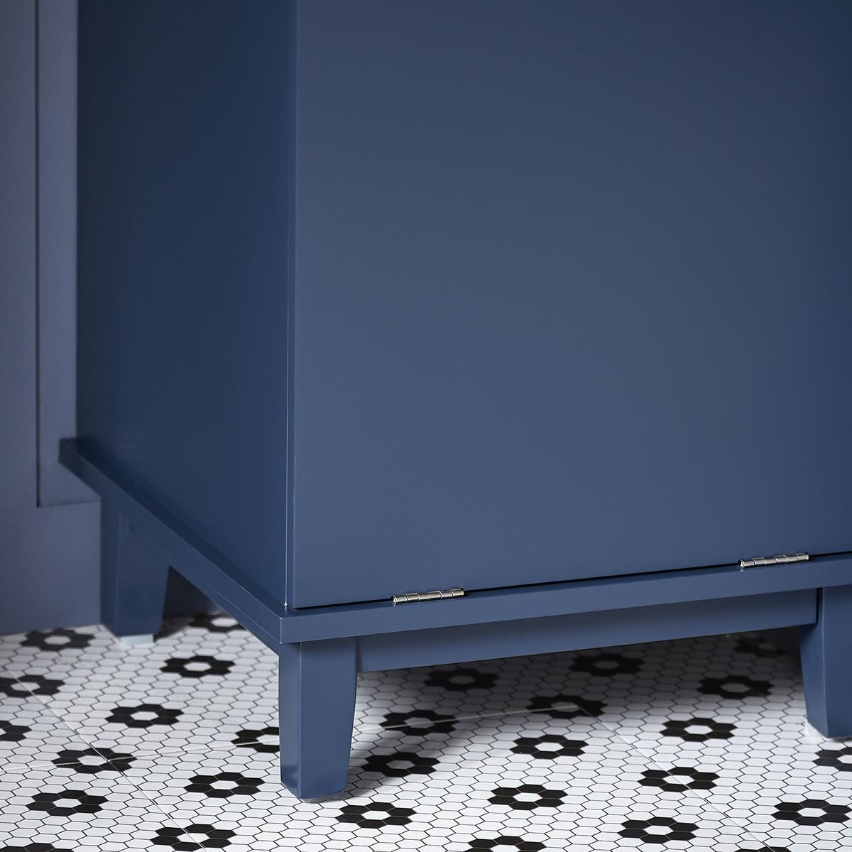 WÄSCHESCHRANK mit Wäschesack Blau - Blau, Holz/Holzwerkstoff (40/96/40cm) - SoBuy