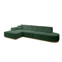 ECKSOFA Ottomane Links IREA-L2-v2 - 327x165x80 cm Grün - Currygelb, Holzwerkstoff/Textil (327/165cm) - ALTDECOR