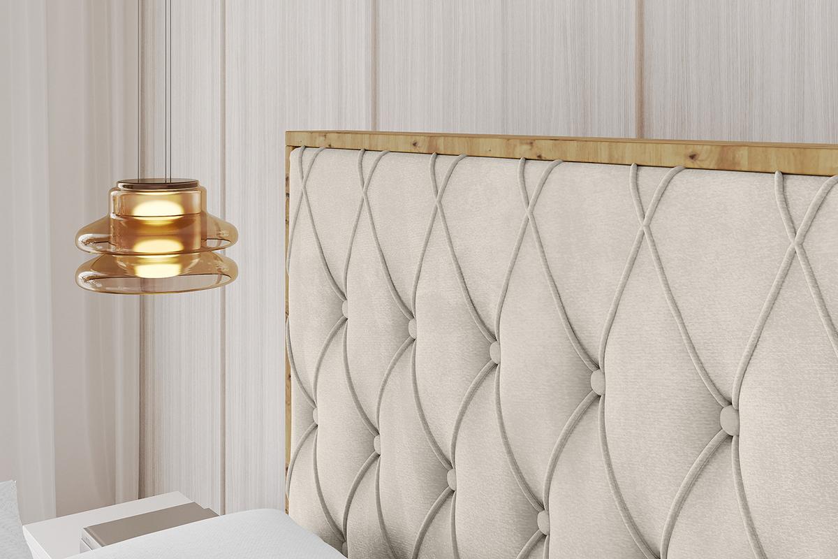 POLSTERBETT mit Bettkasten, Fußteil und Lattenrost, Boxbett ohne Matratze - ENZO5-Z 140x200 Beige - Beige, Holzwerkstoff/Textil (140/200cm) - ALTDECOR