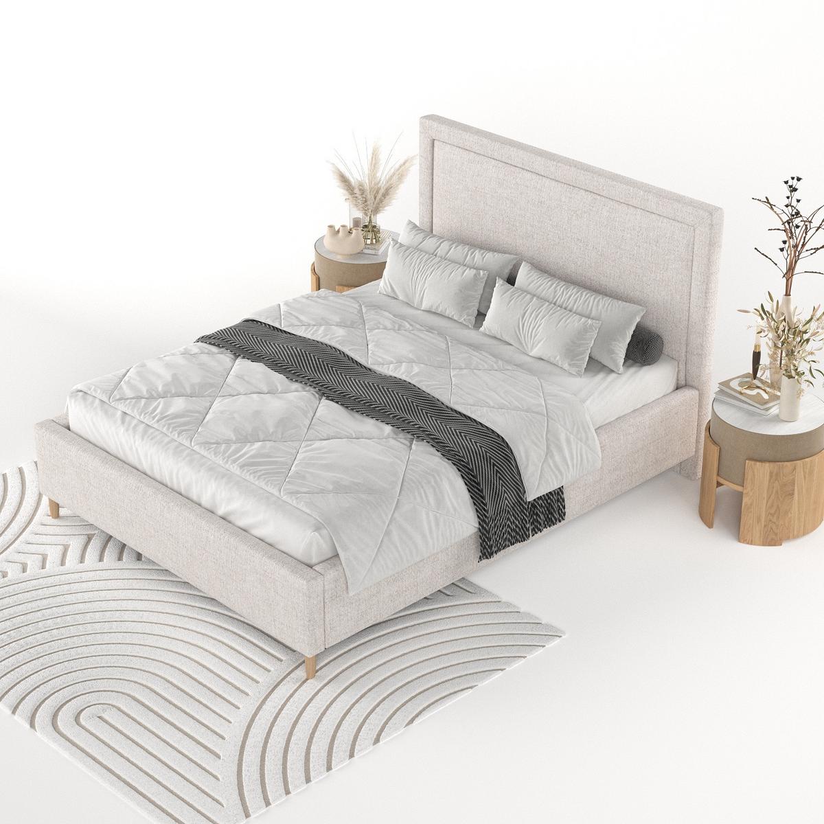 POLSTERBETT Vega 120/200 cm Hellbeige im Neve Stoff - Sandfarben/Naturfarben, Holz/Holzwerkstoff (120/200cm) - AltaBeds