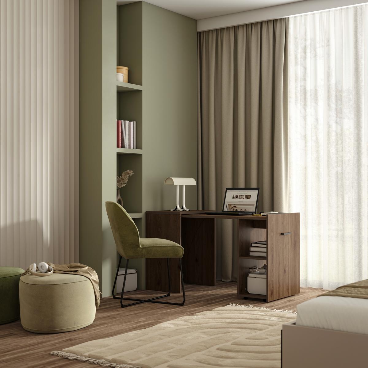 SCHREIBTISCH INTELLO 131,5x60x75 cm Bürotisch Computertisch, Nussbaumfarben - Nussbaumfarben, Holzwerkstoff (60/131.5/75cm) - MASSENO