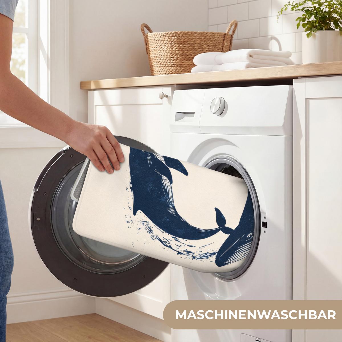 WC-VORLEGER Wale - Spritzer - Kreis - Dunkelblau WC Teppich 50x80 cm - Dunkelblau, Textil (50/1cm) - OnlyWow