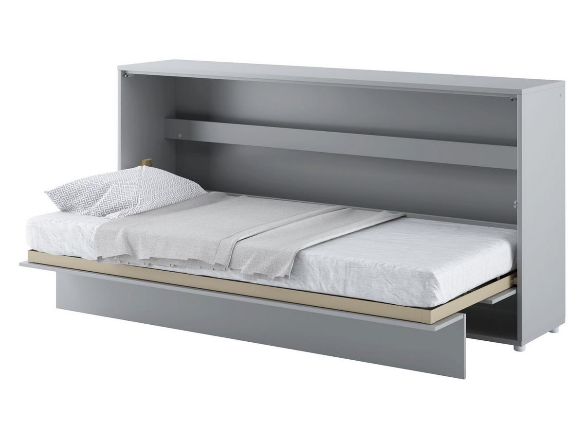 SCHRANKBETT Bed-Concept BC-06 90x200 mit weißer LED Beleuchtung - Grau, Holz/Holzwerkstoff (90/200cm) - MIRJAN24