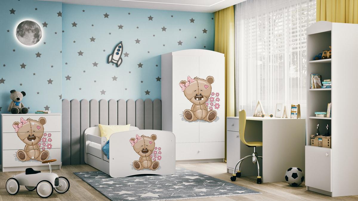 KINDERKLEIDERSCHRANK Teddybär II - Weiß, Holzwerkstoff (90/175/52cm) - RAUMHIRSCH FURNITURE