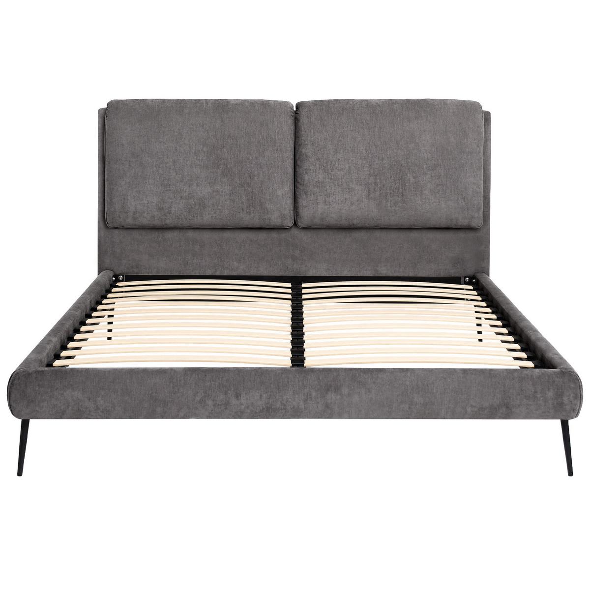POLSTERBETT Nuit, Doppelbett 160x200 cm ohne Matratze, Chenille-Stoff, Dunkelgrau - Dunkelgrau, Textil (160/200cm) - Beautysofa