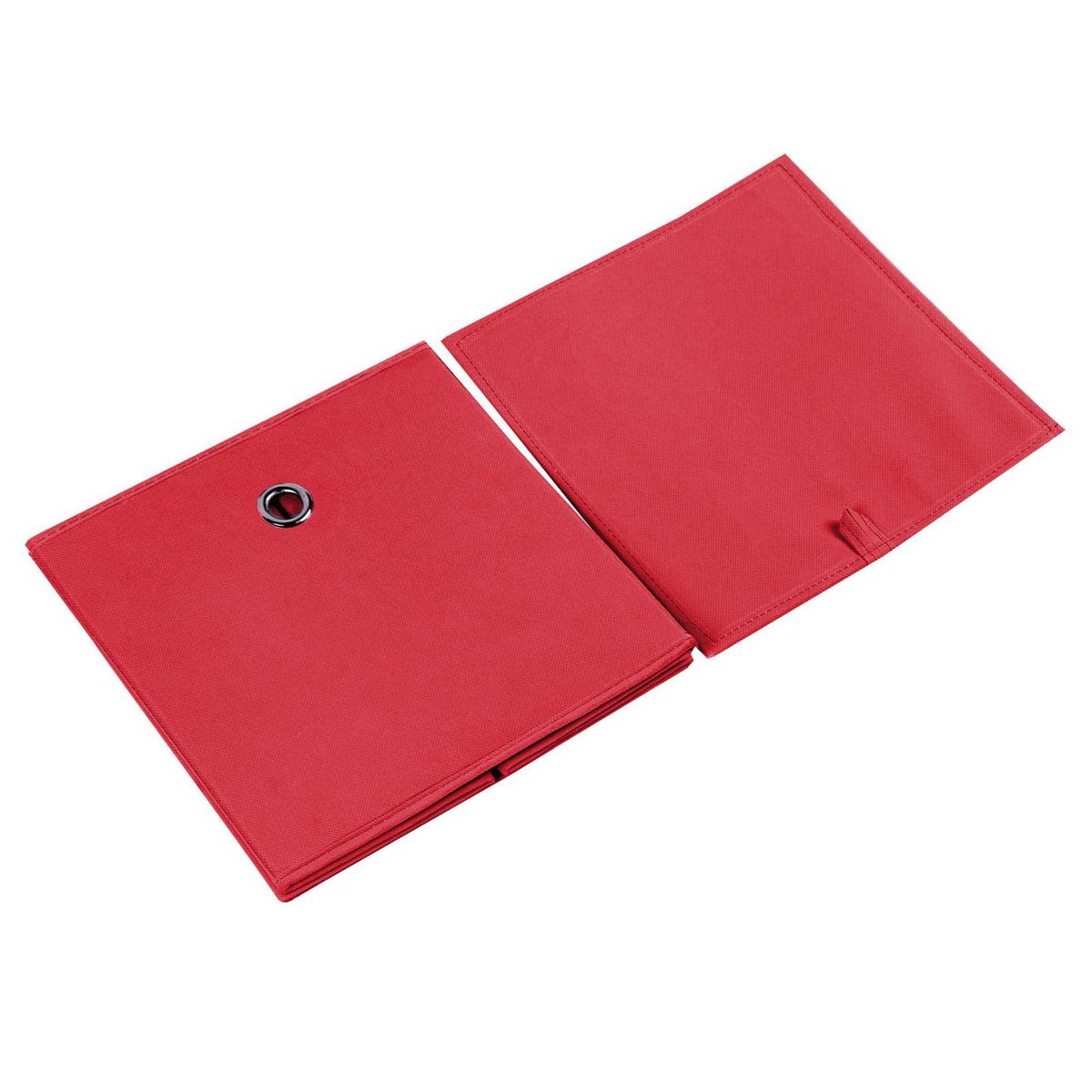 FALTBOX ELA 2er-Set rot - Rot, Textil (27/27/27cm) - IDIMEX