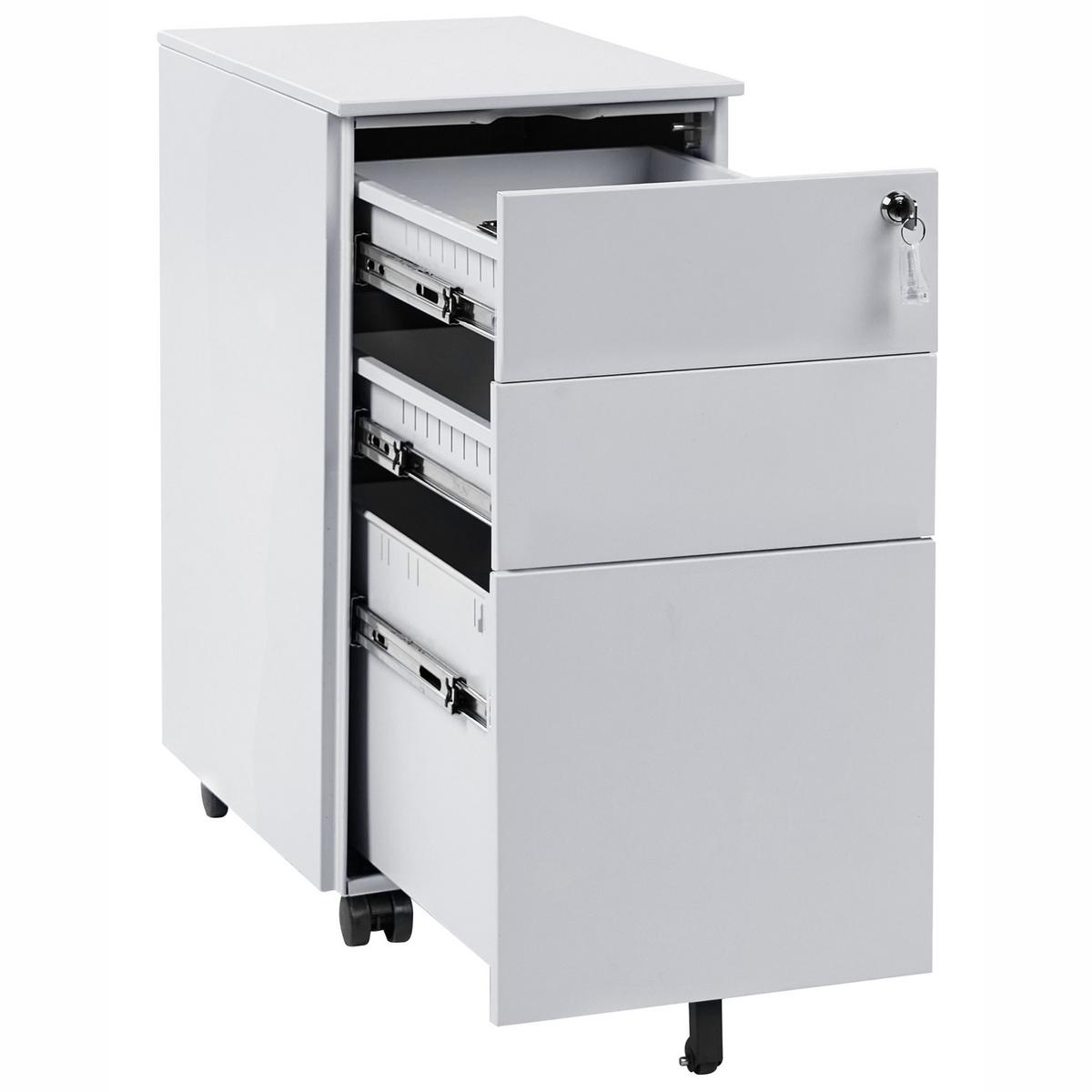 BÜROSCHRANK Metall Hellgrau Bolsena - Hellgrau/Grau, Metall (30/60/45cm) - Beliani