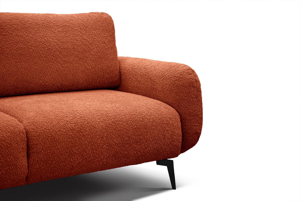 SOFA FEBE 3-Sitzer, dunkelorange - Dunkelorange/Schwarz, Holz/Textil (190/82/96cm) - Wozimo