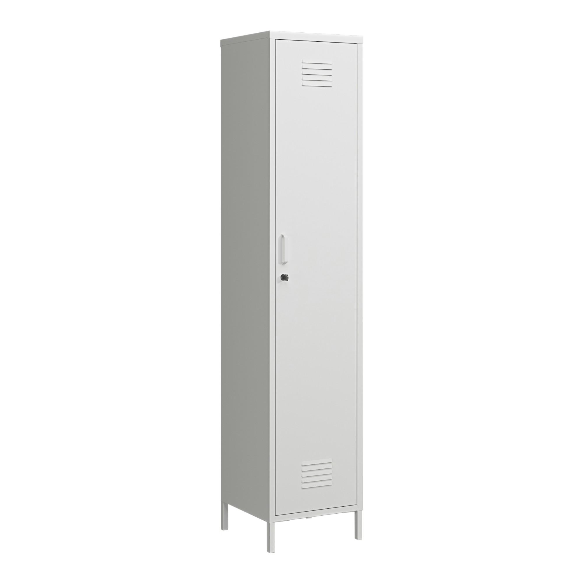 KLEIDERSCHRANK Seinäjoki - Weiß, Metall (38/180/38cm) - [en.casa]