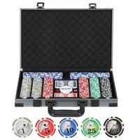 POKERKOFFER mit 400 Chips 11,5 Gramm 2 Kartendecks 5 Würfeln - Grau, Kunststoff (28/39.5cm) - SPORTNOW