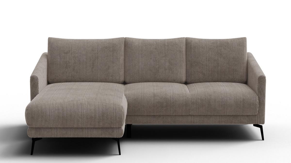 ECKSOFA VILT 3-Sitzer, taupe - Taupe/Schwarz, Holzwerkstoff/Textil (221/156cm) - Wozimo