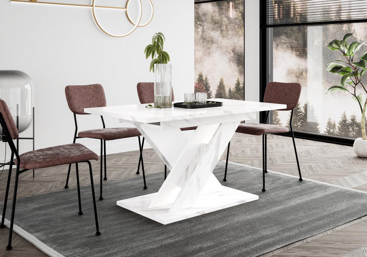 ESSTISCH MERKAS Ausziehbar 120 - 160 / 80 x 76 cm - Hellgrau/Weiß, Holz (120/80/76cm) - MASSENO