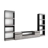 WOHNWAND zementgrau, 320/35/186cm - Grau, Holzwerkstoff (320/186/35cm) - Skraut Home