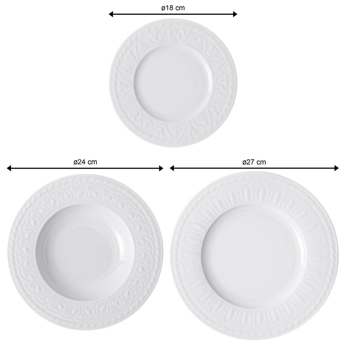 TELLER-SET Cellini weiß 18-tlg. - Weiß, Keramik (2/2/2cm) - Villeroy & Boch