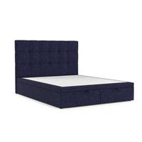 POLSTERBETT Guam mit Stauraum 120/200 cm Marineblau im Alta Stoff - Schwarz/Dunkelblau, Holz/Holzwerkstoff (120/200cm) - AltaBeds
