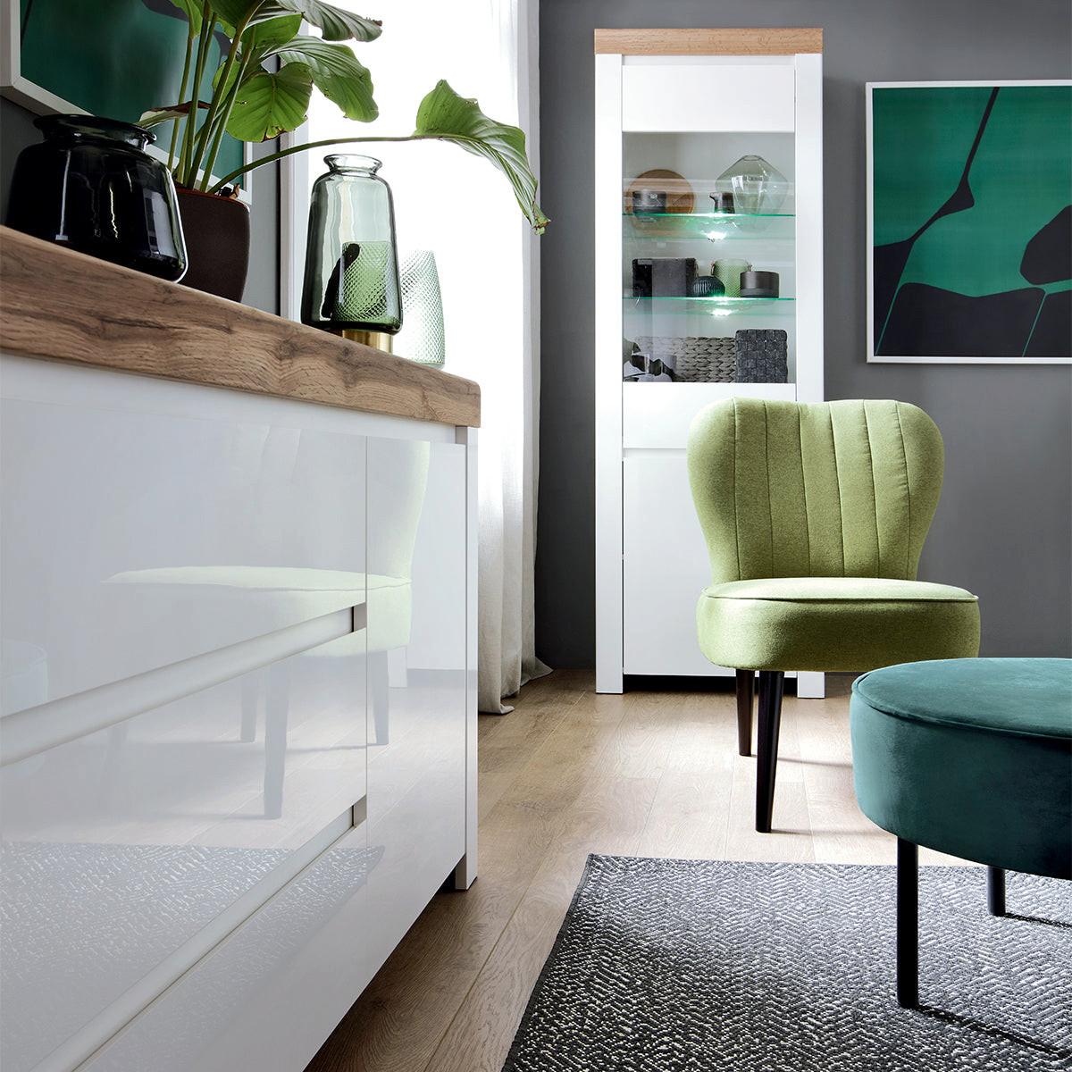 SIDEBOARD Hella Weiß und Holz - Weiß, Holzwerkstoff (156/84/42cm) - Petits-meubles