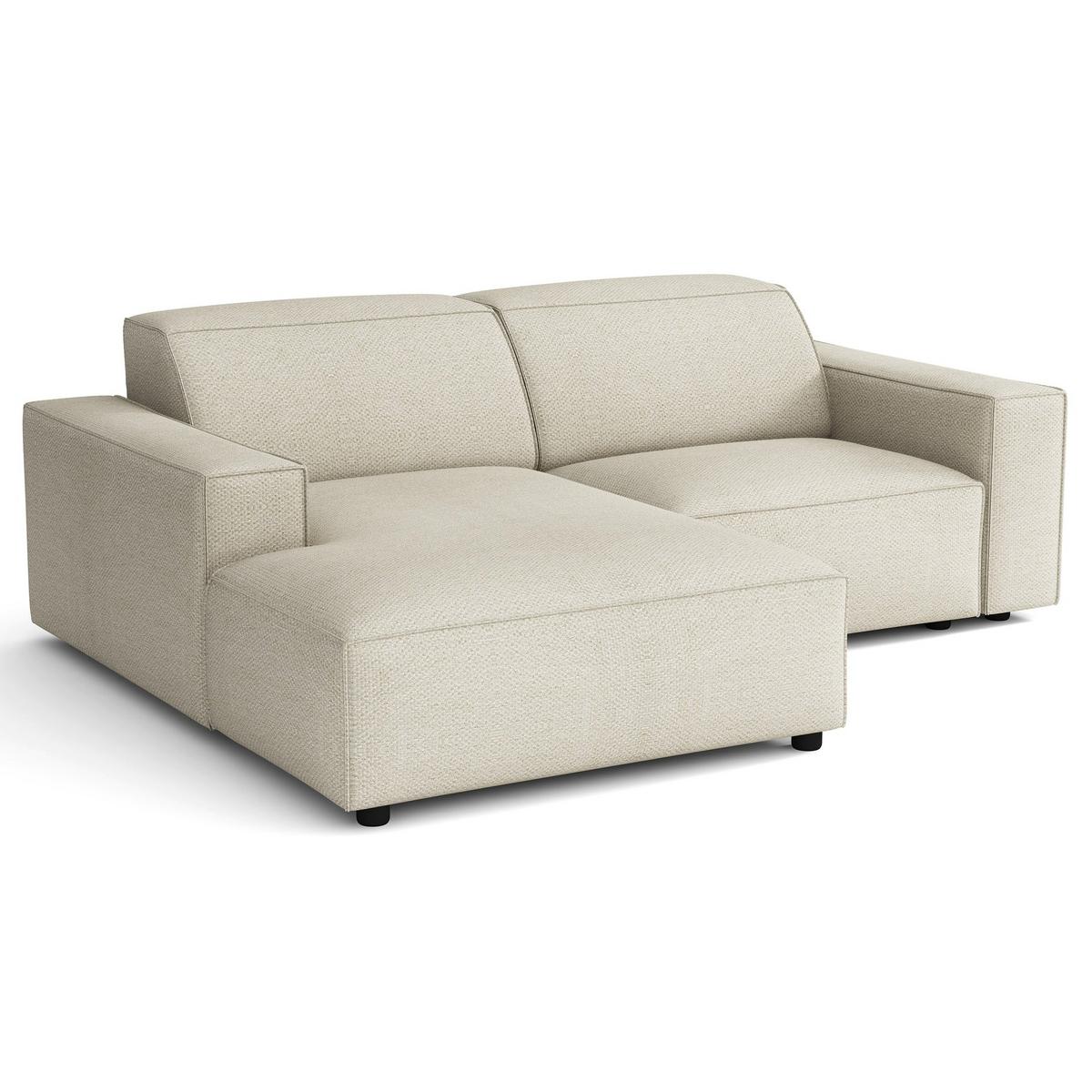 ECKSOFA Sellmo 210 cm - Creme/Schwarz, Kunststoff/Textil (210/166cm) - Selsey