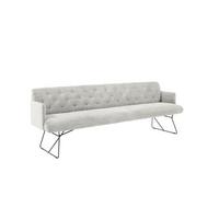 ESSZIMMERBANK CHARME Hellgrau Cord - Hellgrau, Textil (186/85/69cm) - KAWOLA