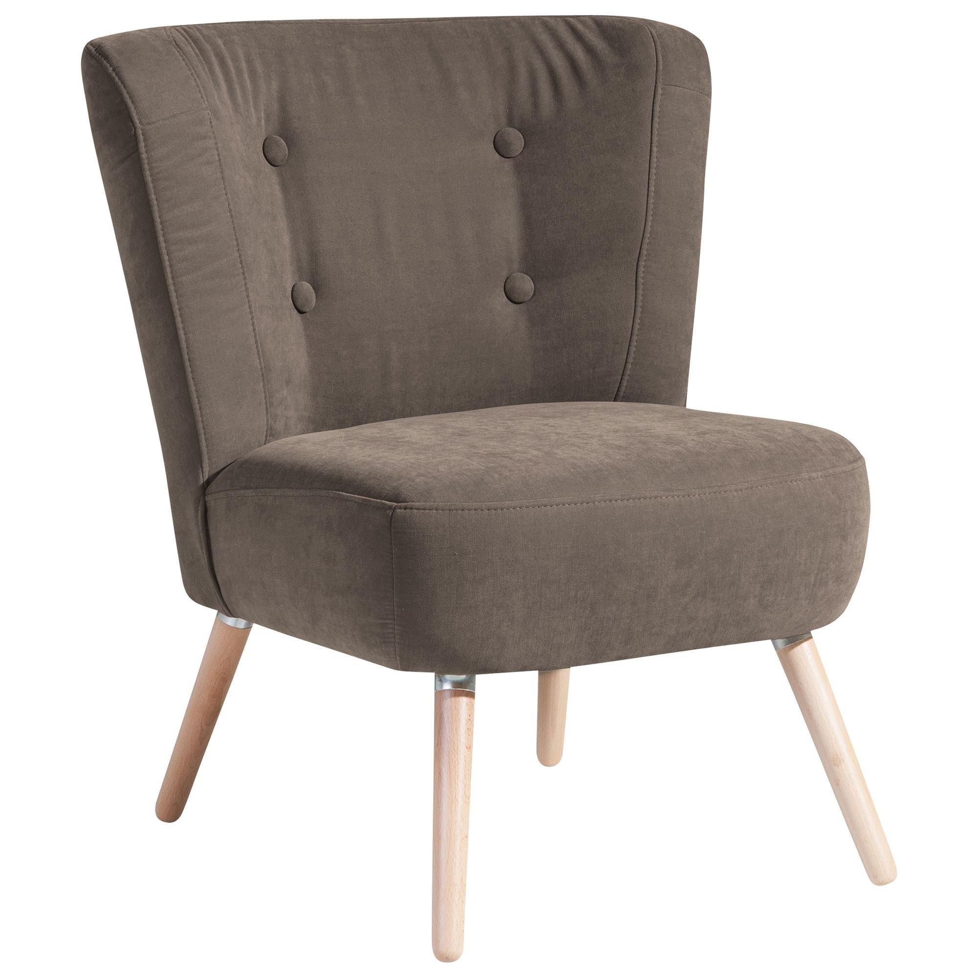 SESSEL Kassi Bezug Veloursstoff Buche natur / sahara - Gelb, Kunststoff (69/80/68cm) - 58aufmkessel