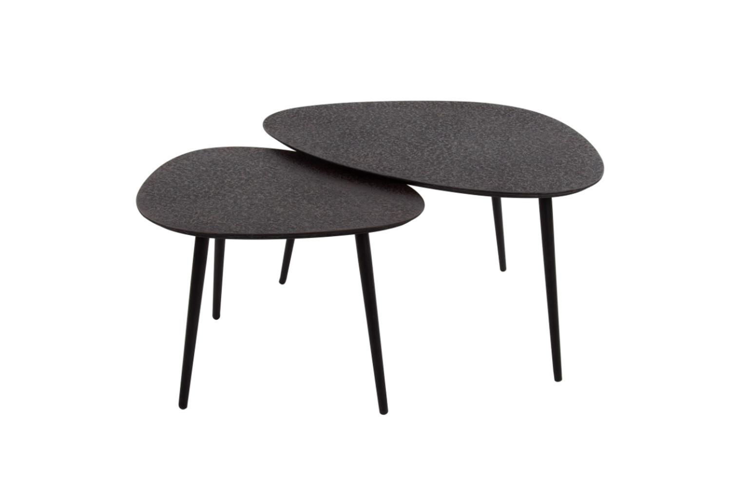COUCHTISCH LAUCA 2ER SET Schwarz Metall - Schwarz, Metall (59/80/41cm) - KAWOLA