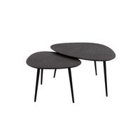 COUCHTISCH LAUCA 2ER SET Schwarz Metall - Schwarz, Metall (59/80/41cm) - KAWOLA