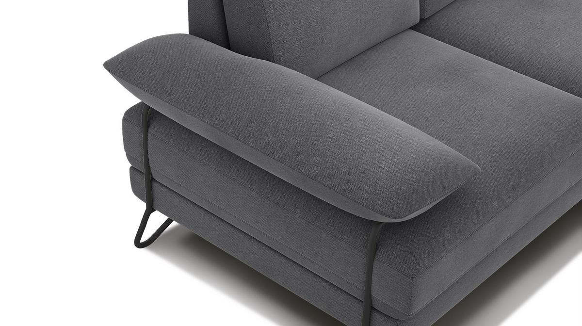 SOFA LORI 2-Sitzer, dunkelgrau - Dunkelgrau/Schwarz, Holzwerkstoff/Textil (185/87/96cm) - Wozimo
