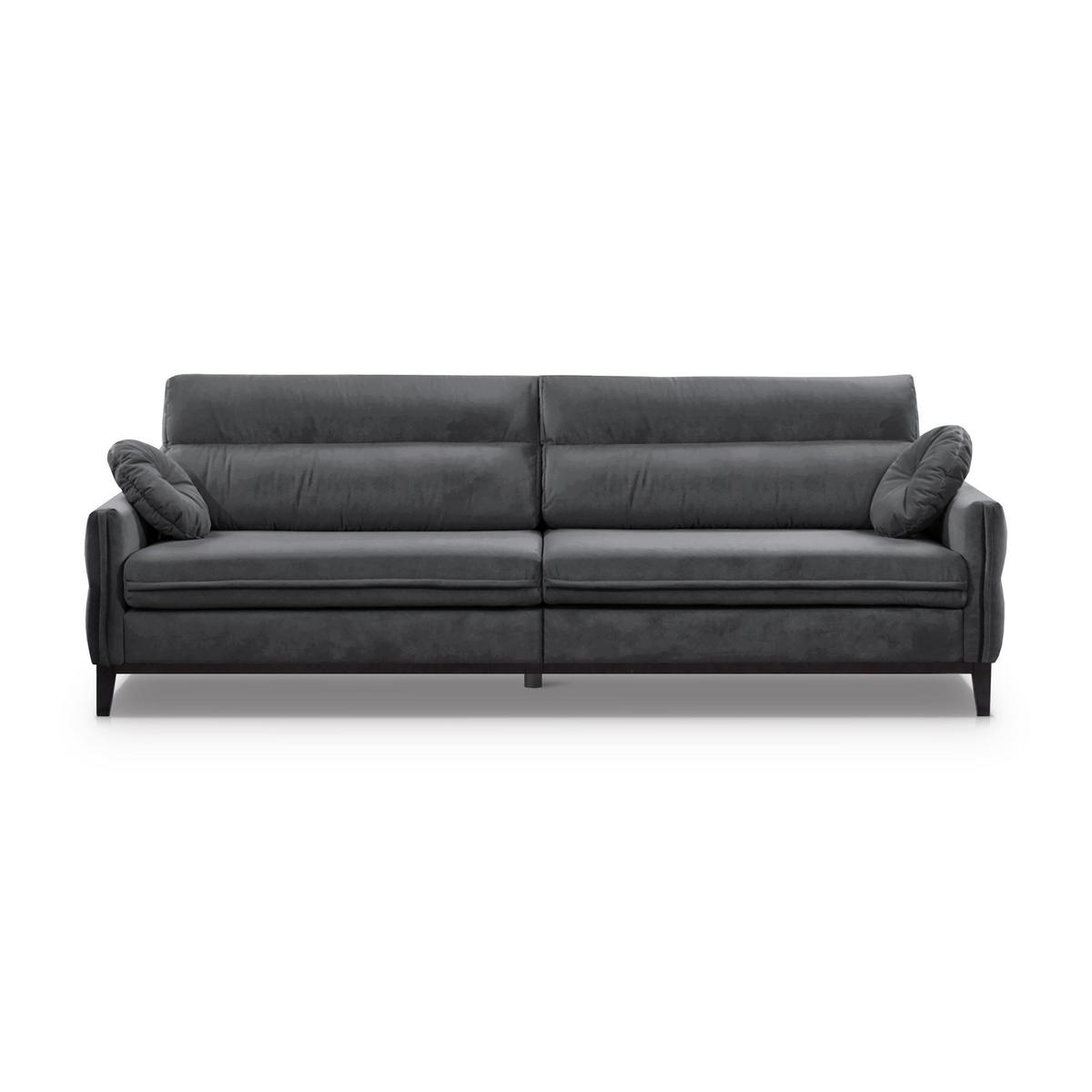 SOFA 3-SITZER Belweder 270 cm, Dunkelgrau, Veloursstoff - Wengefarben/Dunkelgrau, Holz/Textil (268/95/94cm) - Beautysofa