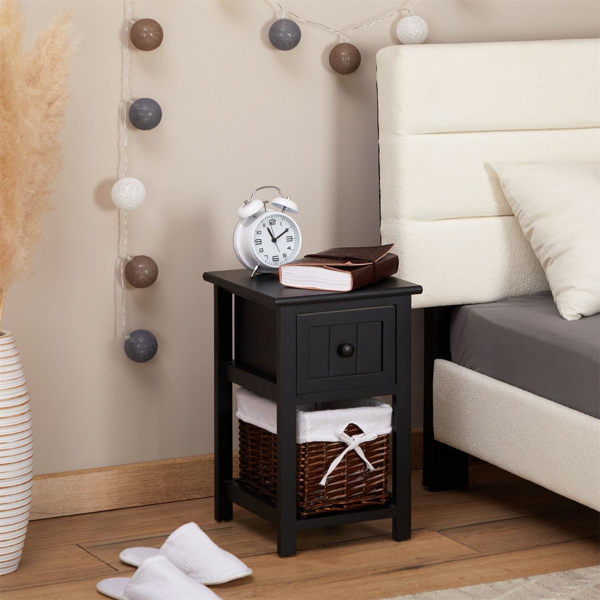 NACHTTISCH MESSINA 2ER-SET - Schwarz, Holzwerkstoff (28/46/31cm) - CARO-Möbel