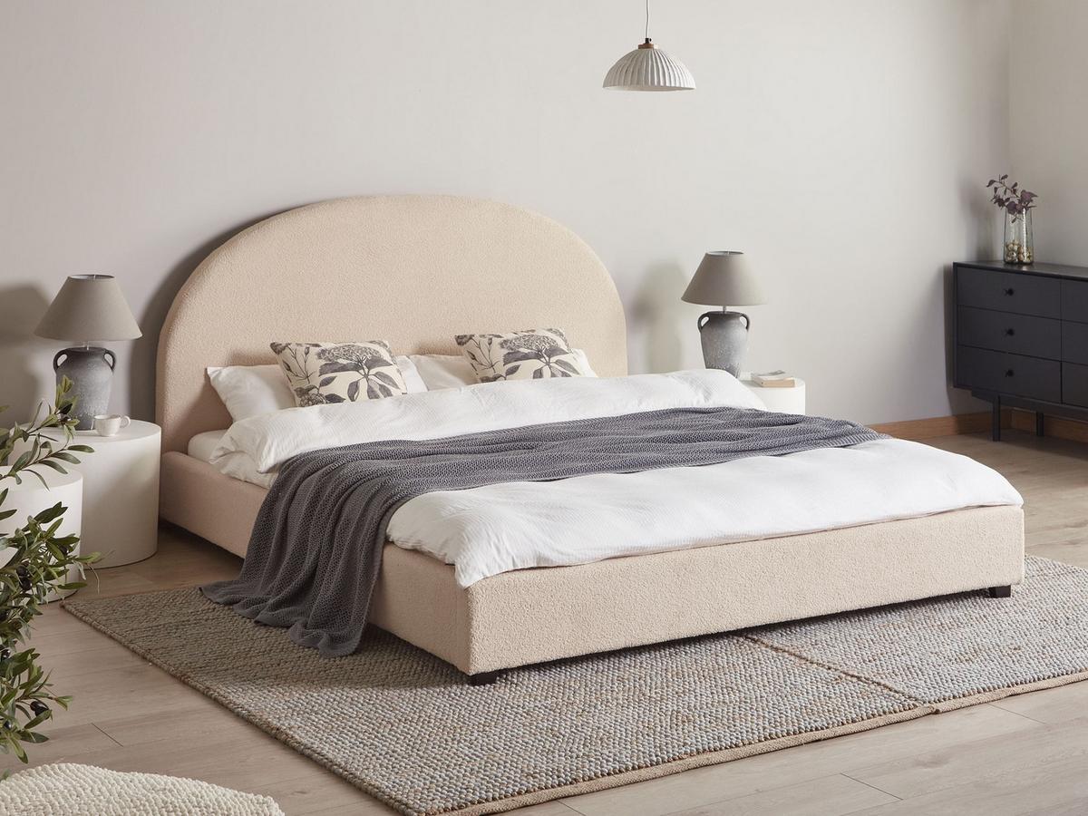 WASSERBETT Bouclé 180/200 cm Beige Vaucluse - Beige, Textil (180/200cm) - Beliani