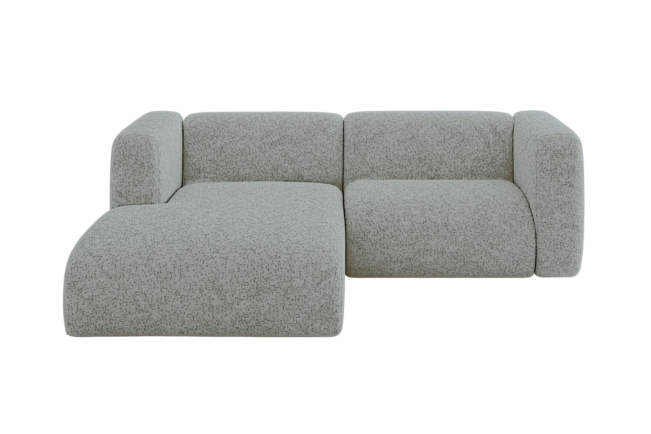 ECKSOFA Ottomane Links MIRA-L1 227x179x89 Grün Velours - Schwarz/Hellgrün, Holzwerkstoff/Kunststoff (227/179cm) - ALTDECOR