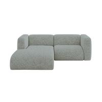ECKSOFA Ottomane Links MIRA-L1 227x179x89 Grün Velours - Schwarz/Hellgrün, Holzwerkstoff/Kunststoff (227/179cm) - ALTDECOR